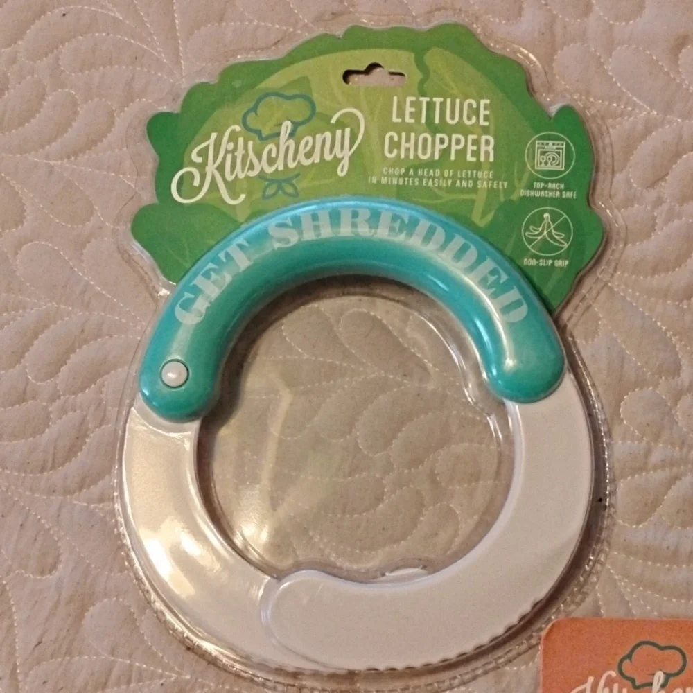 Kitscheny Lettuce Chopper, Cactus & Shark Wine Stoppers, NWT, Lot Of 3